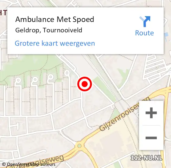 Locatie op kaart van de 112 melding: Ambulance Met Spoed Naar Geldrop, Tournooiveld op 3 februari 2017 13:59