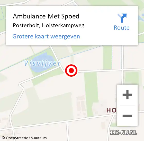 Locatie op kaart van de 112 melding: Ambulance Met Spoed Naar Posterholt, Holsterkampweg op 3 februari 2017 14:29