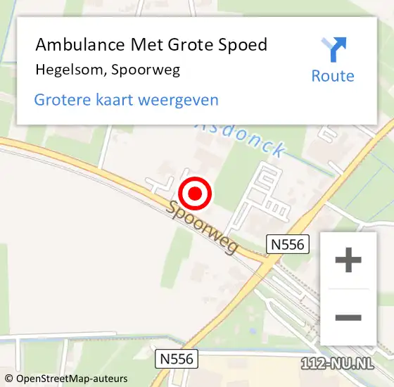Locatie op kaart van de 112 melding: Ambulance Met Grote Spoed Naar Hegelsom, Spoorweg op 3 februari 2017 15:02