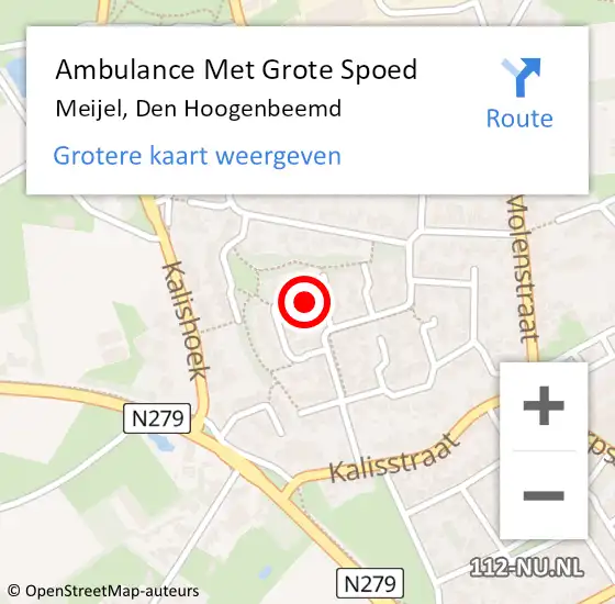 Locatie op kaart van de 112 melding: Ambulance Met Grote Spoed Naar Meijel, Den Hoogenbeemd op 3 februari 2017 15:27