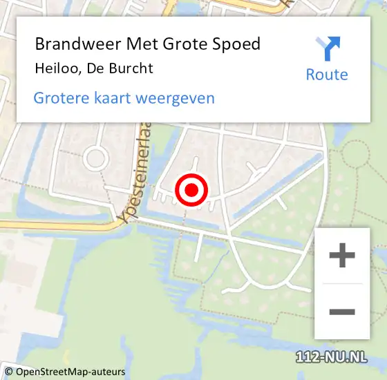 Locatie op kaart van de 112 melding: Brandweer Met Grote Spoed Naar Heiloo, De Burcht op 3 februari 2017 17:47