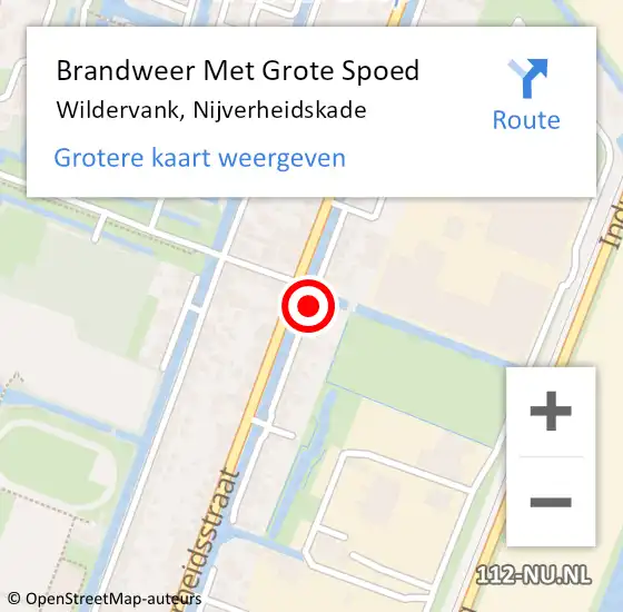 Locatie op kaart van de 112 melding: Brandweer Met Grote Spoed Naar Wildervank, Nijverheidskade op 3 februari 2017 17:56