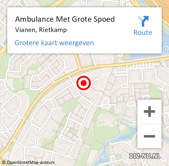 Locatie op kaart van de 112 melding: Ambulance Met Grote Spoed Naar Vianen, Rietkamp op 3 februari 2017 18:16