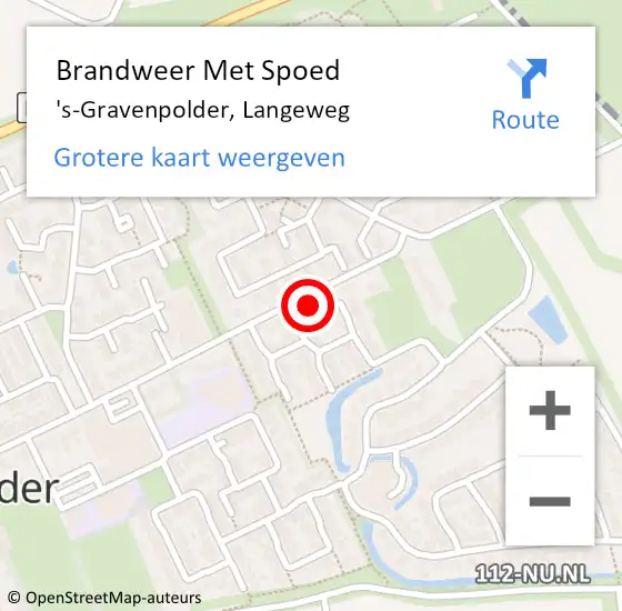 Locatie op kaart van de 112 melding: Brandweer Met Spoed Naar 's-Gravenpolder, Langeweg op 3 februari 2017 19:17