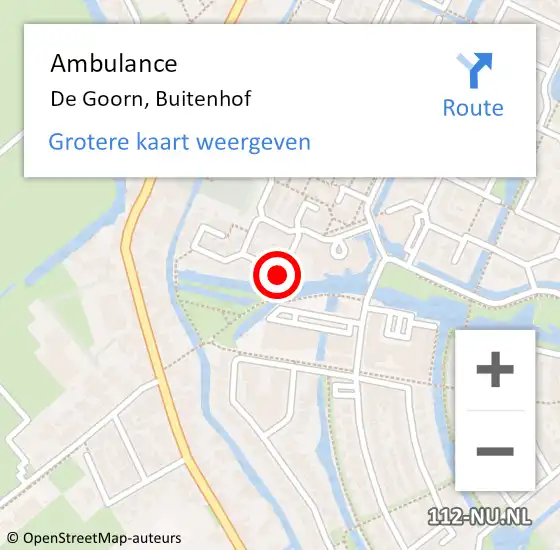 Locatie op kaart van de 112 melding: Ambulance De Goorn, Buitenhof op 3 februari 2017 20:14