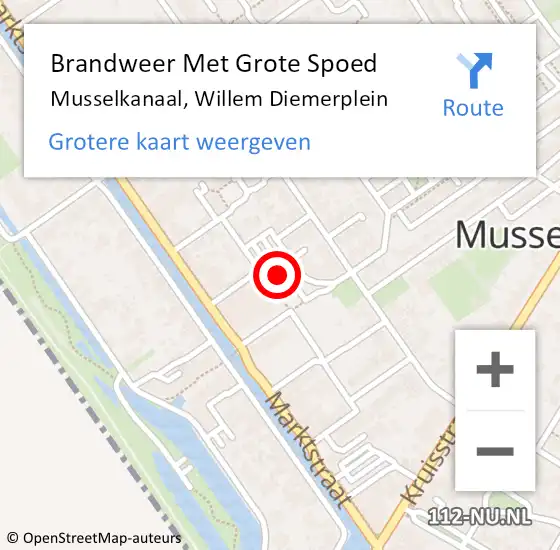 Locatie op kaart van de 112 melding: Brandweer Met Grote Spoed Naar Musselkanaal, Willem Diemerplein op 3 februari 2017 21:33
