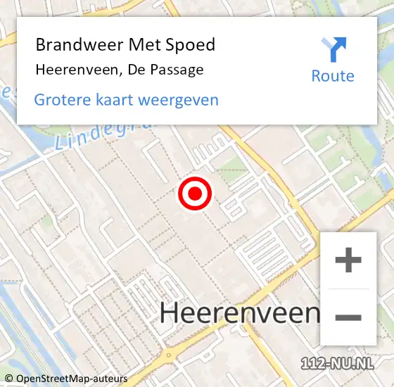 Locatie op kaart van de 112 melding: Brandweer Met Spoed Naar Heerenveen, De Passage op 4 februari 2017 00:13