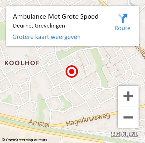 Locatie op kaart van de 112 melding: Ambulance Met Grote Spoed Naar Deurne, Grevelingen op 4 februari 2017 00:28