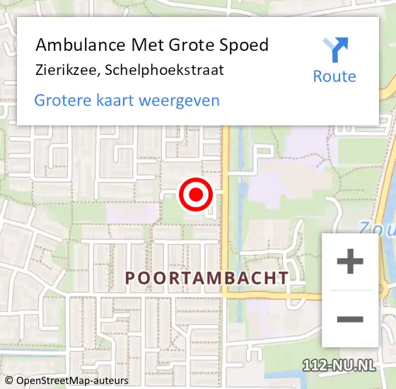 Locatie op kaart van de 112 melding: Ambulance Met Grote Spoed Naar Zierikzee, Schelphoekstraat op 4 februari 2017 01:00