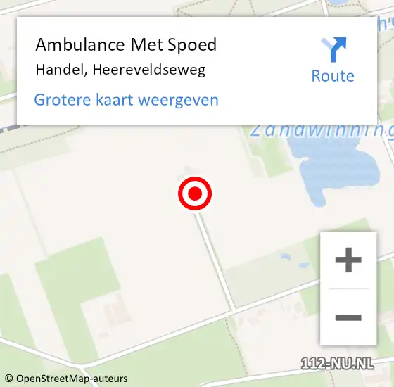 Locatie op kaart van de 112 melding: Ambulance Met Spoed Naar Handel, Heereveldseweg op 4 februari 2017 01:09