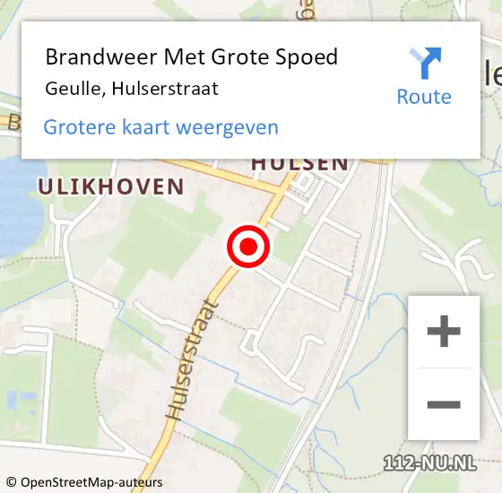 Locatie op kaart van de 112 melding: Brandweer Met Grote Spoed Naar Geulle, Hulserstraat op 4 februari 2017 02:35