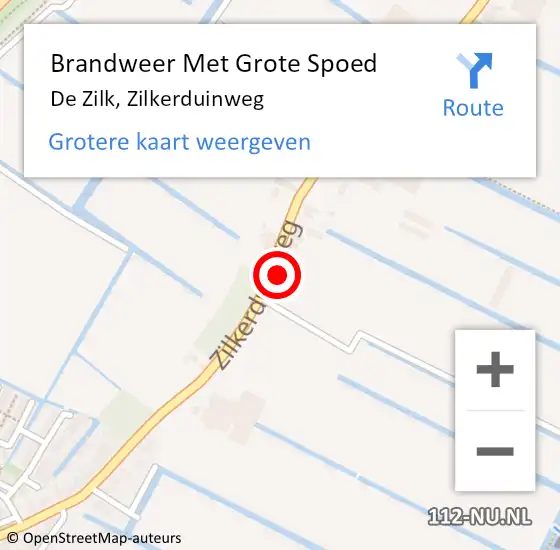 Locatie op kaart van de 112 melding: Brandweer Met Grote Spoed Naar De Zilk, Zilkerduinweg op 4 februari 2017 02:43