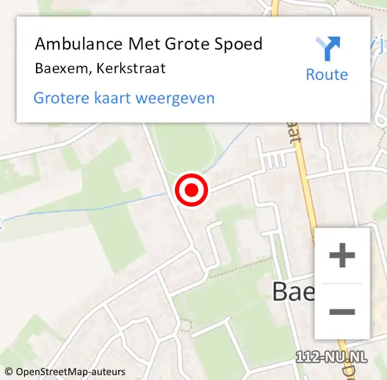 Locatie op kaart van de 112 melding: Ambulance Met Grote Spoed Naar Baexem, Kerkstraat op 4 februari 2017 03:05