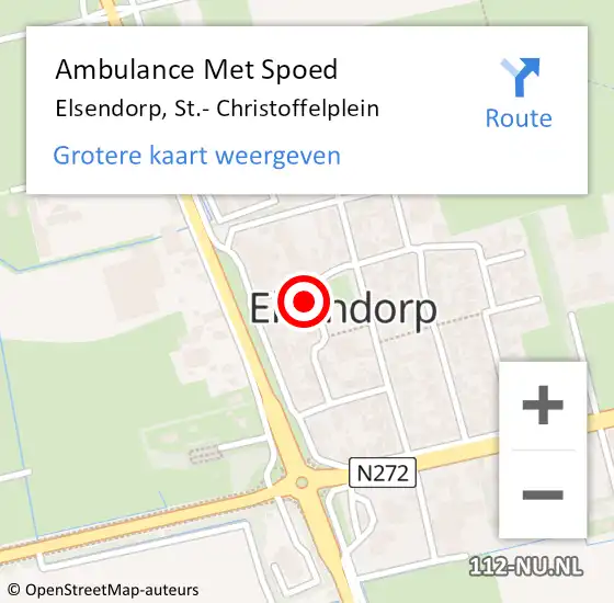 Locatie op kaart van de 112 melding: Ambulance Met Spoed Naar Elsendorp, St.- Christoffelplein op 4 februari 2017 03:17