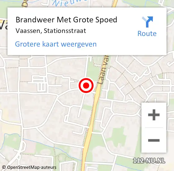 Locatie op kaart van de 112 melding: Brandweer Met Grote Spoed Naar Vaassen, Stationsstraat op 4 februari 2017 09:46