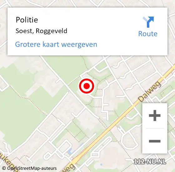 Locatie op kaart van de 112 melding: Politie Soest, Roggeveld op 4 februari 2017 09:48