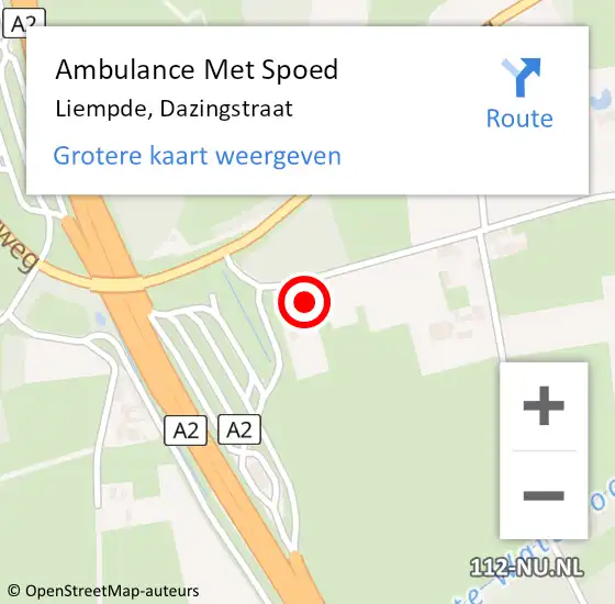 Locatie op kaart van de 112 melding: Ambulance Met Spoed Naar Liempde, Dazingstraat op 4 februari 2017 09:51