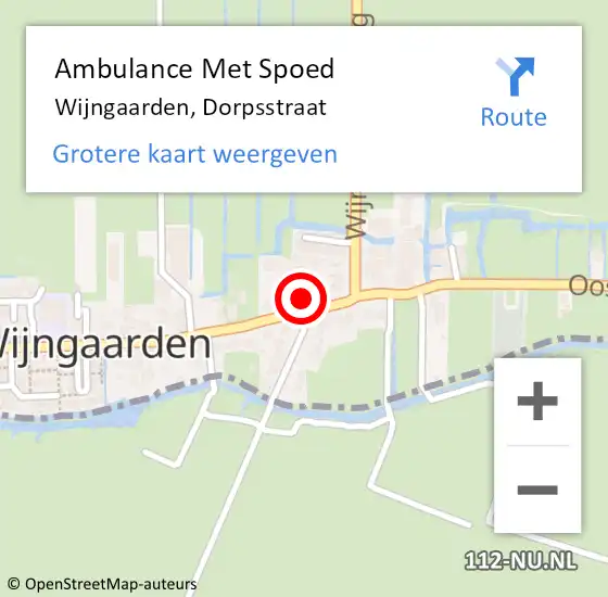 Locatie op kaart van de 112 melding: Ambulance Met Spoed Naar Wijngaarden, Dorpsstraat op 4 februari 2017 10:50