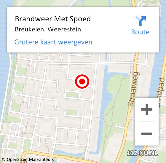 Locatie op kaart van de 112 melding: Brandweer Met Spoed Naar Breukelen, Weerestein op 4 februari 2017 11:21