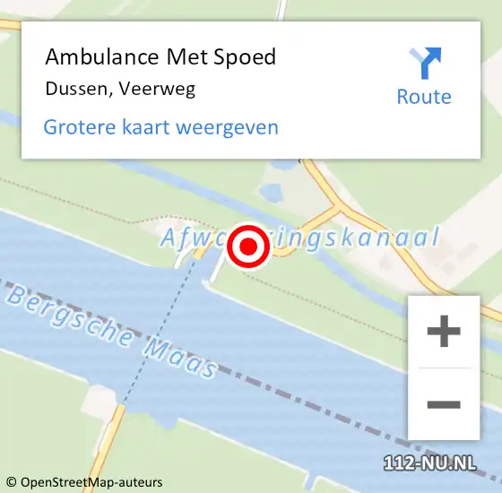Locatie op kaart van de 112 melding: Ambulance Met Spoed Naar Dussen, Veerweg op 4 februari 2017 12:27