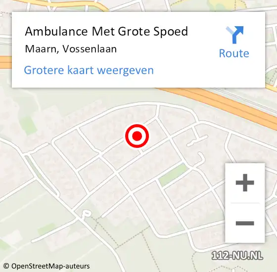 Locatie op kaart van de 112 melding: Ambulance Met Grote Spoed Naar Maarn, Vossenlaan op 4 februari 2017 13:25