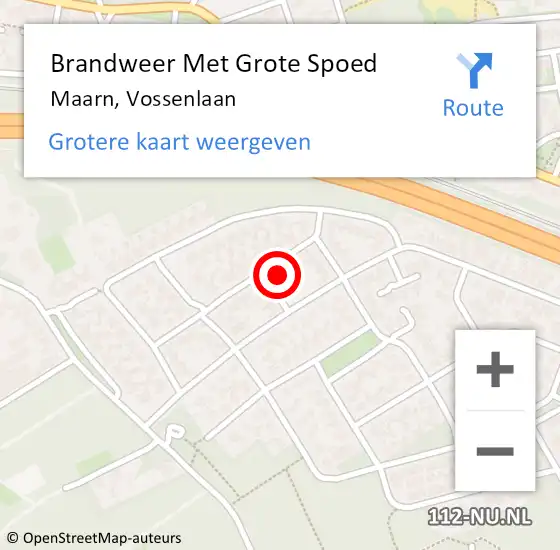 Locatie op kaart van de 112 melding: Brandweer Met Grote Spoed Naar Maarn, Vossenlaan op 4 februari 2017 13:43