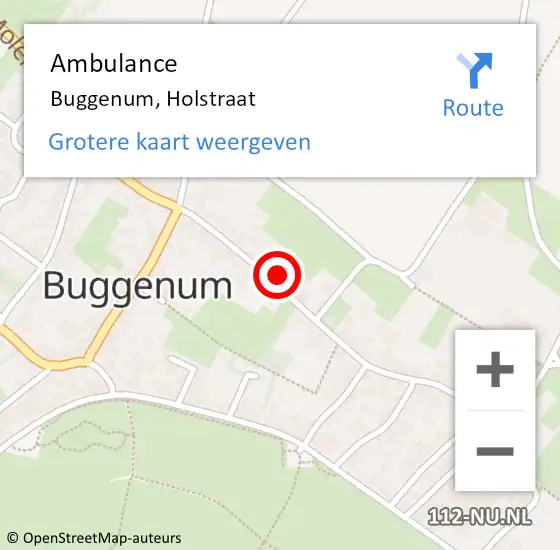 Locatie op kaart van de 112 melding: Ambulance Buggenum, Holstraat op 4 februari 2017 14:56