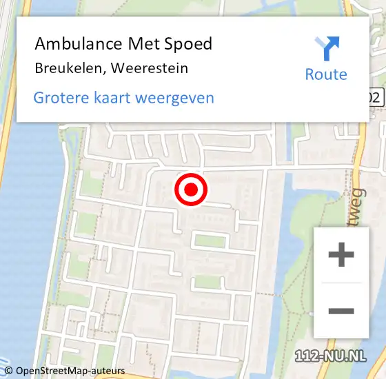 Locatie op kaart van de 112 melding: Ambulance Met Spoed Naar Breukelen, Weerestein op 4 februari 2017 15:16