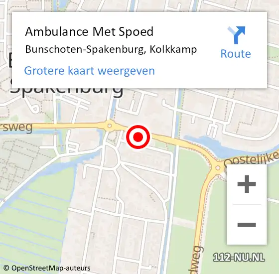 Locatie op kaart van de 112 melding: Ambulance Met Spoed Naar Bunschoten-Spakenburg, Kolkkamp op 4 februari 2017 16:14