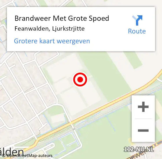 Locatie op kaart van de 112 melding: Brandweer Met Grote Spoed Naar Feanwalden, Ljurkstrjitte op 4 februari 2017 16:28