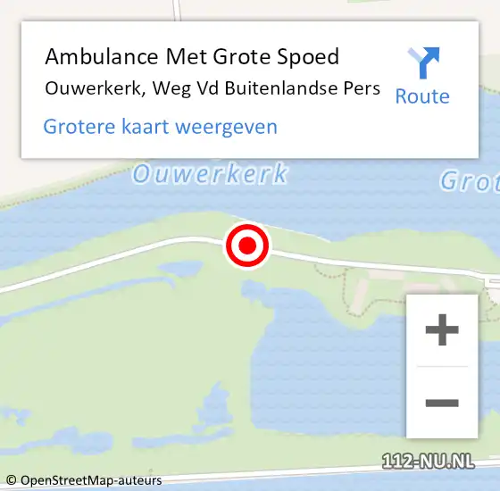 Locatie op kaart van de 112 melding: Ambulance Met Grote Spoed Naar Ouwerkerk, Weg Vd Buitenlandse Pers op 4 februari 2017 16:44