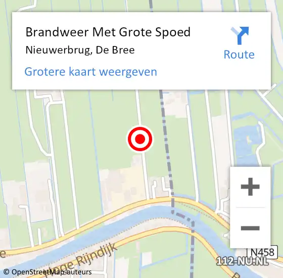 Locatie op kaart van de 112 melding: Brandweer Met Grote Spoed Naar Nieuwerbrug, De Bree op 4 februari 2017 16:52