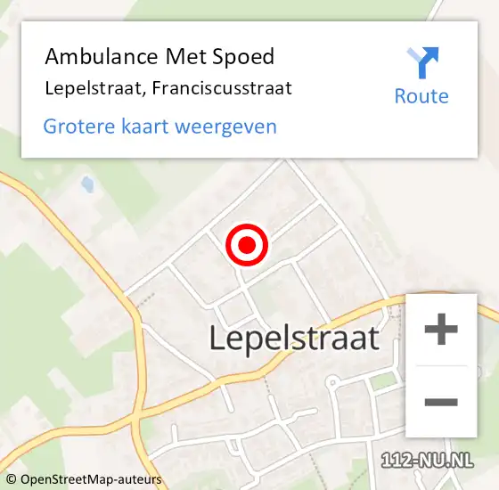 Locatie op kaart van de 112 melding: Ambulance Met Spoed Naar Lepelstraat, Franciscusstraat op 10 januari 2014 03:24