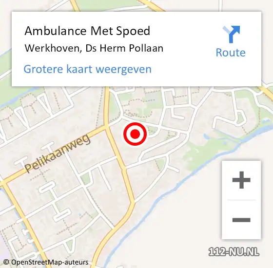 Locatie op kaart van de 112 melding: Ambulance Met Spoed Naar Werkhoven, Ds Herm Pollaan op 4 februari 2017 18:35