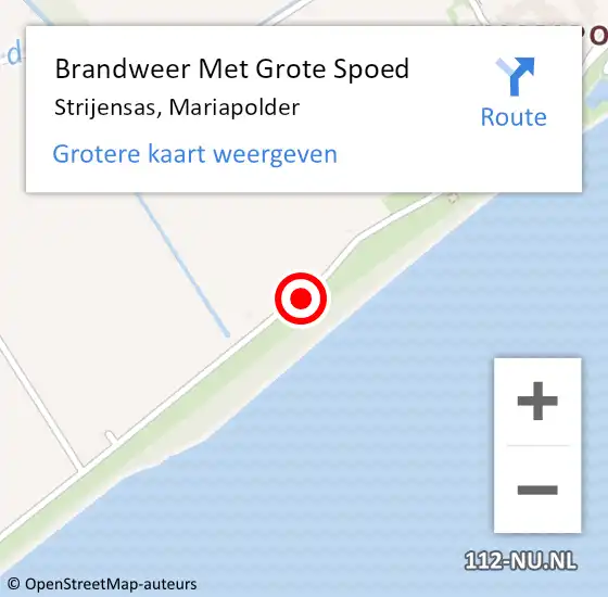 Locatie op kaart van de 112 melding: Brandweer Met Grote Spoed Naar Strijensas, Mariapolder op 4 februari 2017 21:12