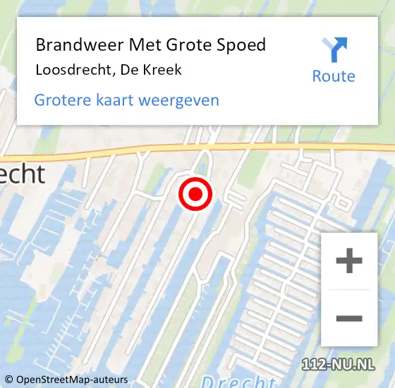 Locatie op kaart van de 112 melding: Brandweer Met Grote Spoed Naar Loosdrecht, De Kreek op 10 januari 2014 05:05