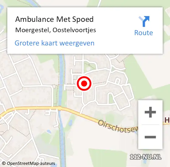 Locatie op kaart van de 112 melding: Ambulance Met Spoed Naar Moergestel, Oostelvoortjes op 4 februari 2017 23:54