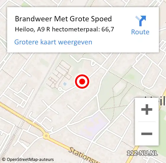 Locatie op kaart van de 112 melding: Brandweer Met Grote Spoed Naar Heiloo, A9 R hectometerpaal: 66,7 op 10 januari 2014 05:42