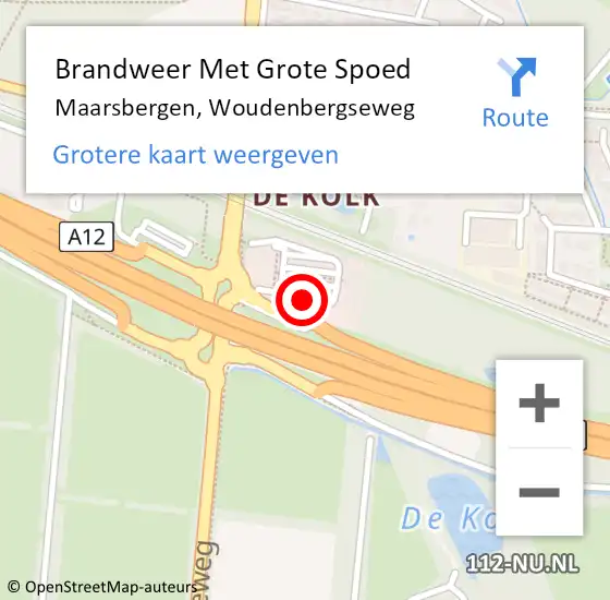 Locatie op kaart van de 112 melding: Brandweer Met Grote Spoed Naar Maarsbergen, Woudenbergseweg op 5 februari 2017 02:26