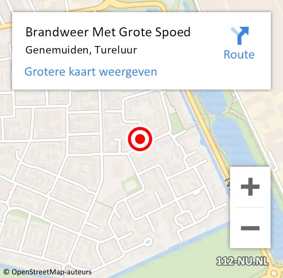 Locatie op kaart van de 112 melding: Brandweer Met Grote Spoed Naar Genemuiden, Tureluur op 5 februari 2017 02:39