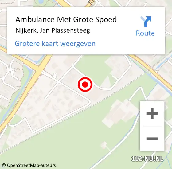 Locatie op kaart van de 112 melding: Ambulance Met Grote Spoed Naar Nijkerk, Jan Plassensteeg op 10 januari 2014 06:24