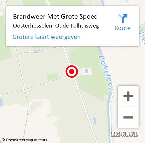 Locatie op kaart van de 112 melding: Brandweer Met Grote Spoed Naar Oosterhesselen, Oude Tolhuisweg op 5 februari 2017 03:47