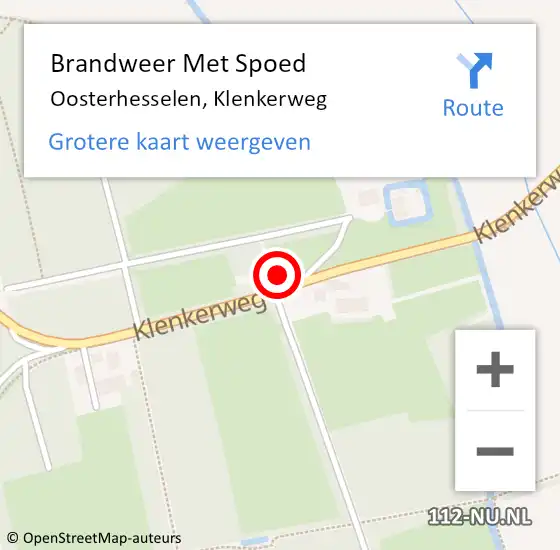 Locatie op kaart van de 112 melding: Brandweer Met Spoed Naar Oosterhesselen, Klenkerweg op 5 februari 2017 05:19