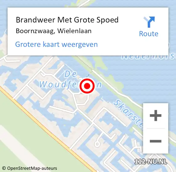 Locatie op kaart van de 112 melding: Brandweer Met Grote Spoed Naar Boornzwaag, Wielenlaan op 5 februari 2017 05:45