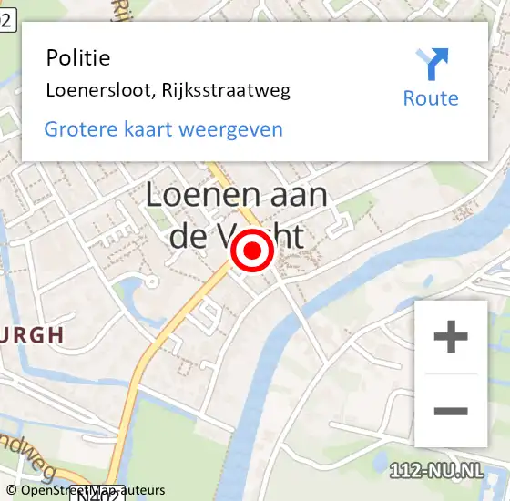 Locatie op kaart van de 112 melding: Politie Loenersloot, Rijksstraatweg op 5 februari 2017 08:16