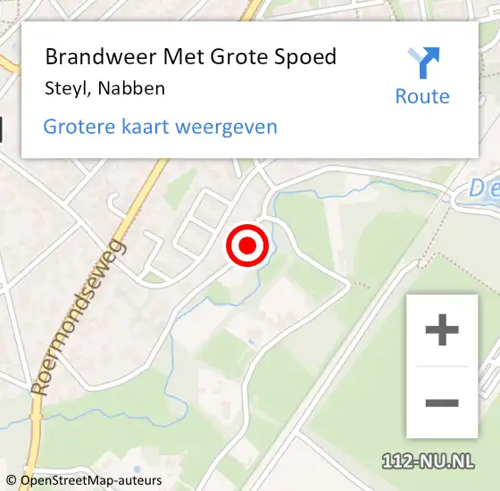 Locatie op kaart van de 112 melding: Brandweer Met Grote Spoed Naar Steyl, Nabben op 5 februari 2017 08:57