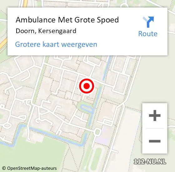 Locatie op kaart van de 112 melding: Ambulance Met Grote Spoed Naar Doorn, Kersengaard op 5 februari 2017 09:06