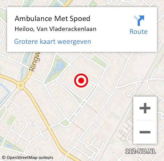 Locatie op kaart van de 112 melding: Ambulance Met Spoed Naar Heiloo, Van Vladerackenlaan op 5 februari 2017 09:39