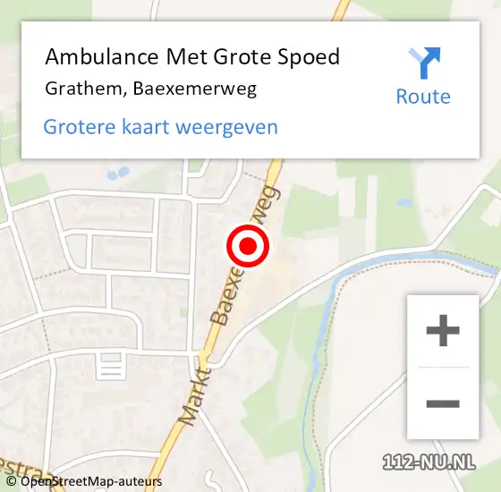 Locatie op kaart van de 112 melding: Ambulance Met Grote Spoed Naar Grathem, Baexemerweg op 5 februari 2017 10:03