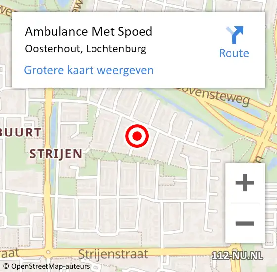 Locatie op kaart van de 112 melding: Ambulance Met Spoed Naar Oosterhout, Lochtenburg op 5 februari 2017 10:16